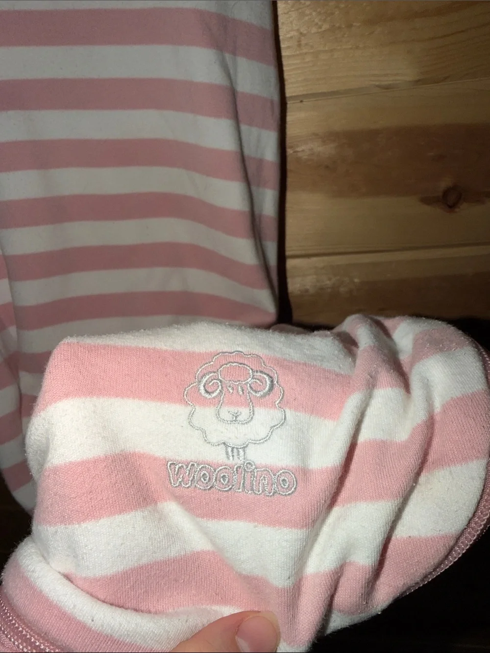Woolino Ecolino Pink and White Striped Sleeveless Shift Dress 18-36 months
